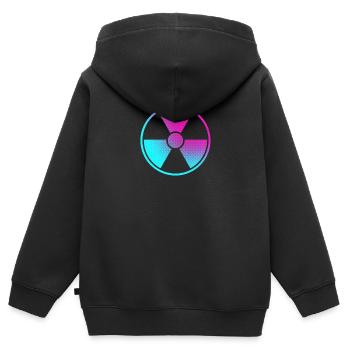 Funny Design Radioactive - Kids Premium Organic Zip-up Hoodie - black - Back - AI Model Kid Male (0cm)