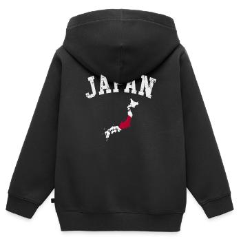 Japan Karte Flagge Vintage - Kinder Premium Organic Zip Hoodie - Schwarz - Hinten - AI Model Kid Male (0cm)