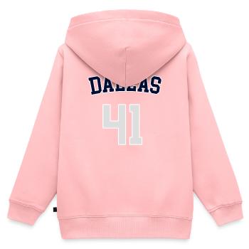Dallas 41 - Kinder Premium Organic Zip Hoodie - Rosa - Hinten - AI Model Kid Female (0cm)