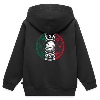 mexico Flagge stempel - Kinder Premium Organic Zip Hoodie - Schwarz - Hinten - AI Model Kid Male (0cm)