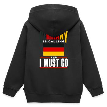 German Germany German Flag Germany Is Calling - Kinder Premium Organic Zip Hoodie - Schwarz - Hinten - AI Model Kid Male (0cm)