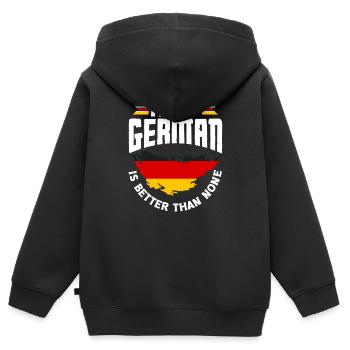German Germany German Flag Half German Is Better - Kinder Premium Organic Zip Hoodie - Schwarz - Hinten - AI Model Kid Male (0cm)