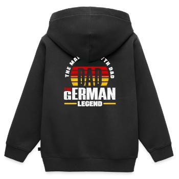 German Germany German Flag Fathers Day - Kinder Premium Organic Zip Hoodie - Schwarz - Hinten - AI Model Kid Male (0cm)