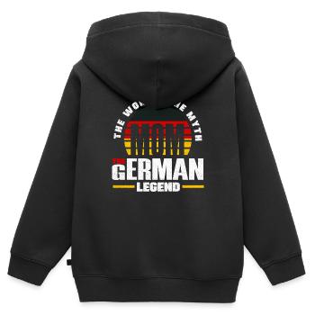 German Germany German Flag Mothers Day - Kinder Premium Organic Zip Hoodie - Schwarz - Hinten - AI Model Kid Male (0cm)