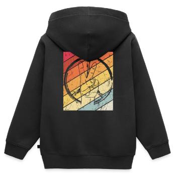 Friedenszeichen - Peace Frieden - Kinder Premium Organic Zip Hoodie - Schwarz - Hinten - AI Model Kid Male (0cm)