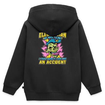 Electrician - Be nice to me - Electronics technician Lustig - Kids Premium Organic Zip-up Hoodie - black - Back - AI Model Kid Male (0cm)