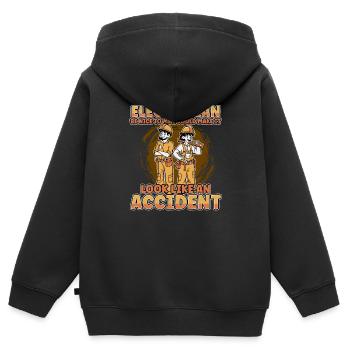 Electrician - Be nice to me - Electronics technician Lustig - Kids Premium Organic Zip-up Hoodie - black - Back - AI Model Kid Male (0cm)