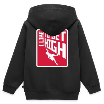 aiment se défoncer - Sweat Premium à capuche zippé enfant bio - noir - Dos - AI Model Kid Male (0cm)