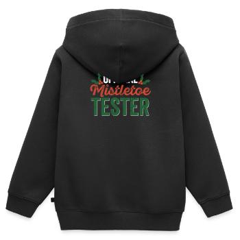 Testeur officiel de gui Drôle de Noël - Sweat Premium à capuche zippé enfant bio - noir - Dos - AI Model Kid Male (0cm)