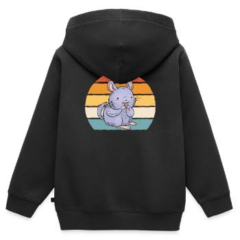 Chinchilla Chinchillas Maus - Kinder Premium Organic Zip Hoodie - Schwarz - Hinten - AI Model Kid Male (0cm)