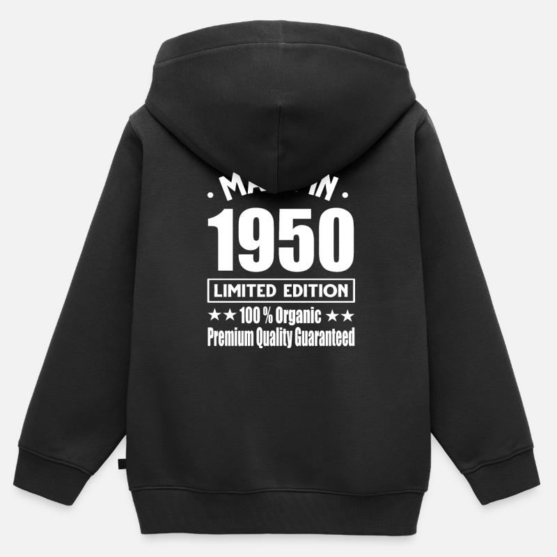 Fabriqué dans les années 1950 Vintage Rétro Édition Limitée - Sweat Premium à capuche zippé enfant bio - noir