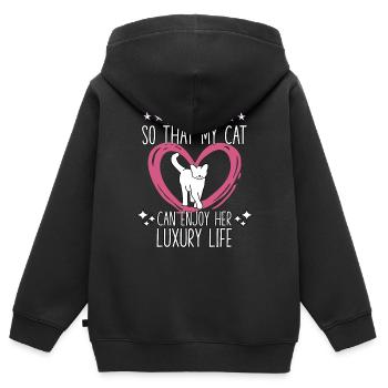 Chats Fan Chat Ami Chat Disant Chats - Sweat Premium à capuche zippé enfant bio - noir - Dos - AI Model Kid Male (0cm)