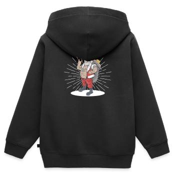 Tätowierter Weihnachtsmann Lustiger Tattoo-Kunst - Kinder Premium Organic Zip Hoodie - Schwarz - Hinten - AI Model Kid Male (0cm)