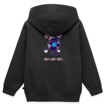 Lindy Hop Swing Dance Only Lindy Vibes - Sweat Premium à capuche zippé enfant bio - noir - Dos - AI Model Kid Male (0cm)