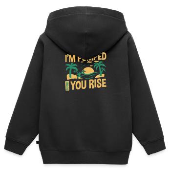 I’m Pumped Before You Rise, amateurs de sport précoce - Sweat Premium à capuche zippé enfant bio - noir - Dos - AI Model Kid Male (0cm)