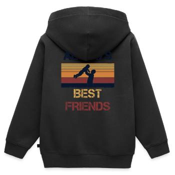 Toujours les meilleurs amis - Sweat Premium à capuche zippé enfant bio - noir - Dos - AI Model Kid Male (0cm)