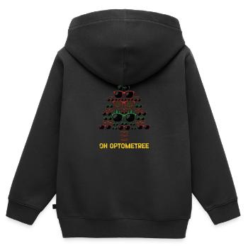 Oh Optometree Drôle Opticien Arbre de Noël - Sweat Premium à capuche zippé enfant bio - noir - Dos - AI Model Kid Male (0cm)