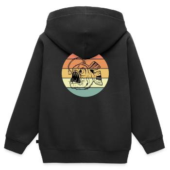 Frogfish - Kids Premium Organic Zip-up Hoodie - black - Back - AI Model Kid Male (0cm)