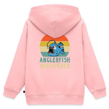 Chuchoteur de lotte - Sweat Premium à capuche zippé enfant bio - rose - Dos - AI Model Kid Female (0cm)