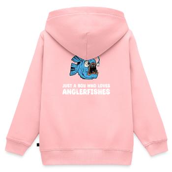Monkfish T-Shirt for Boys - Kids Premium Organic Zip-up Hoodie - rose - Back - AI Model Kid Female (0cm)