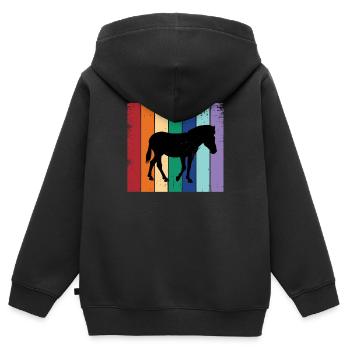 Zebra - Kinder Premium Organic Zip Hoodie - Schwarz - Hinten - AI Model Kid Male (0cm)