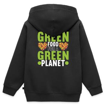 Vegan Vegetarians - Kids Premium Organic Zip-up Hoodie - black - Back - AI Model Kid Male (0cm)
