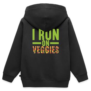 Vegan Vegetarians - Kids Premium Organic Zip-up Hoodie - black - Back - AI Model Kid Male (0cm)
