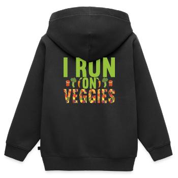 Vegan Vegetarians - Kids Premium Organic Zip-up Hoodie - black - Back - AI Model Kid Male (0cm)