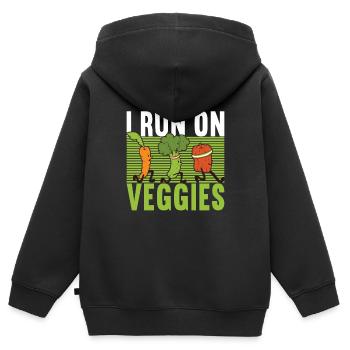 Vegan Vegetarians - Kids Premium Organic Zip-up Hoodie - black - Back - AI Model Kid Male (0cm)