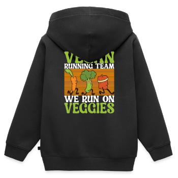 Vegan Vegetarians - Kids Premium Organic Zip-up Hoodie - black - Back - AI Model Kid Male (0cm)