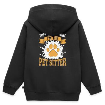 Tiersitter Sie sind nicht mein Tier sitzen - Kinder Premium Organic Zip Hoodie - Schwarz - Hinten - AI Model Kid Male (0cm)