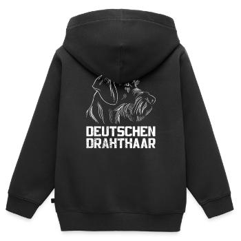 Deutschen Drahthaar Jagdhund Hundebsitzer - Kinder Premium Organic Zip Hoodie - Schwarz - Hinten - AI Model Kid Male (0cm)