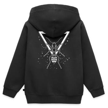 Ameisen Ameisenzucht Ameise - Kinder Premium Organic Zip Hoodie - Schwarz - Hinten - AI Model Kid Male (0cm)