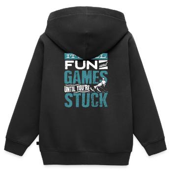 Snowmobile Riding Snowmobiling Its All Fun And - Kinder Premium Organic Zip Hoodie - Schwarz - Hinten - AI Model Kid Male (0cm)