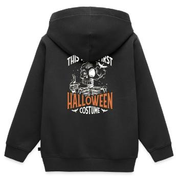 This is My 1st Halloween Costume With Boo Pumpkin - Kids Premium Organic Zip-up Hoodie - black - Back - AI Model Kid Male (0cm)