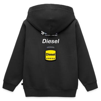 Zapfsäule Diesel Kostüm - Lustiges Halloween Kostüm - Kinder Premium Organic Zip Hoodie - Schwarz - Hinten - AI Model Kid Male (0cm)