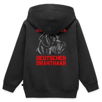 Hund Hundebesitzer - Kinder Premium Organic Zip Hoodie - Schwarz - Hinten - AI Model Kid Male (0cm)