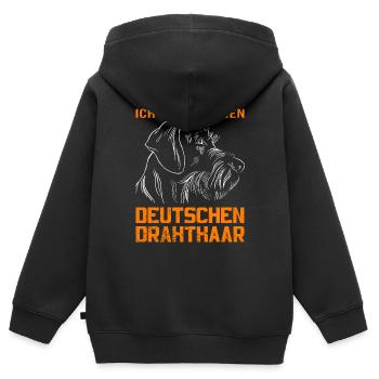 Hund Hundebesitzer - Kinder Premium Organic Zip Hoodie - Schwarz - Hinten - AI Model Kid Male (0cm)
