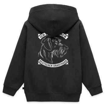 Hund Hundebesitzer - Kinder Premium Organic Zip Hoodie - Schwarz - Hinten - AI Model Kid Male (0cm)
