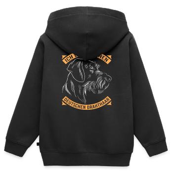 Hund Hundebesitzer - Kinder Premium Organic Zip Hoodie - Schwarz - Hinten - AI Model Kid Male (0cm)
