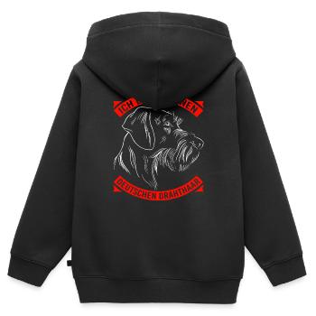 Hund Hundebesitzer - Kinder Premium Organic Zip Hoodie - Schwarz - Hinten - AI Model Kid Male (0cm)