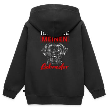 Labrador - Kinder Premium Organic Zip Hoodie - Schwarz - Hinten - AI Model Kid Male (0cm)