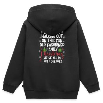 Old Fashioned Familie Weihnachten PJs Ugly Xmas - Kinder Premium Organic Zip Hoodie - Schwarz - Hinten - AI Model Kid Male (0cm)