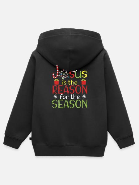 Jesus ist der Grund für die Saison Xmas Christlich - Premium børne zip-hættetrøje økologisk - sort