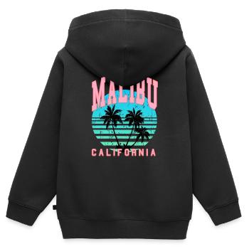malibu palmen California - Kinder Premium Organic Zip Hoodie - Schwarz - Hinten - AI Model Kid Male (0cm)