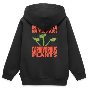 Introverti mais discutera des plantes carnivores - Sweat Premium à capuche zippé enfant bio - noir - Dos - AI Model Kid Male (0cm)