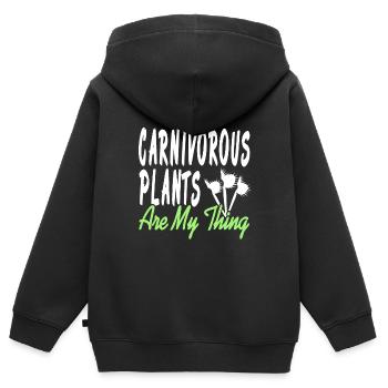 Les plantes carnivores sont mon truc Cool Retro - Sweat Premium à capuche zippé enfant bio - noir - Dos - AI Model Kid Male (0cm)