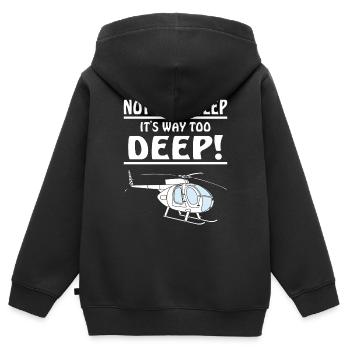 HÉLICOPTÈRE PAS SI PROFOND - Sweat Premium à capuche zippé enfant bio - noir - Dos - AI Model Kid Male (0cm)