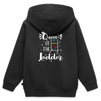 Reine de l’échelle, championne de ballon d’échelle Lustig - Sweat Premium à capuche zippé enfant bio - noir - Dos - AI Model Kid Male (0cm)