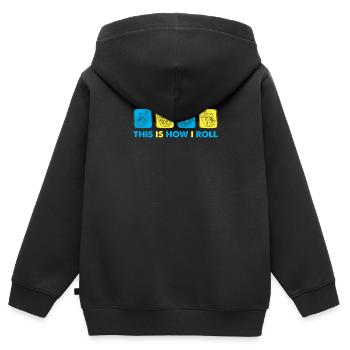 Voici comment je roule - Dreidel Menorah Hanukkah - Sweat Premium à capuche zippé enfant bio - noir - Dos - AI Model Kid Male (0cm)